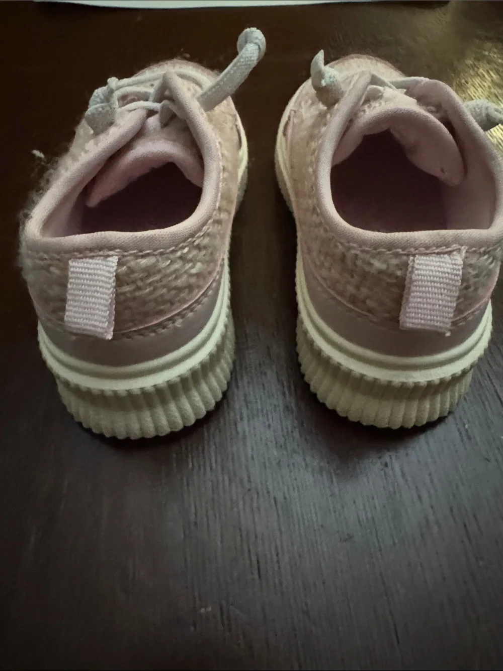 Carter's Pastel Pink Knit Lace-Up Toddler Sneakers size 5